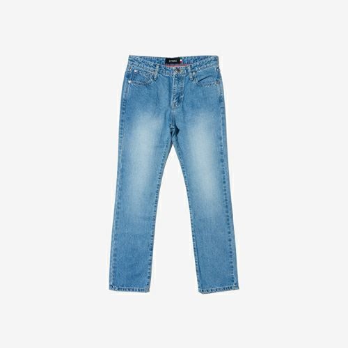 G-FRANCOのレディースジーンズ、SLIM TAPERED（スリムテーパード）Light Blue（ライトブルー）の正面からの全体図