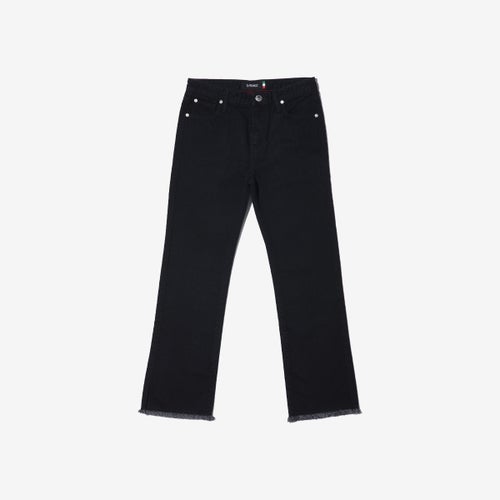 G-FRANCOのレディースジーンズ、STRAIGHT SLIT（ストレートスリット）Black（ブラック）の正面からの全体図