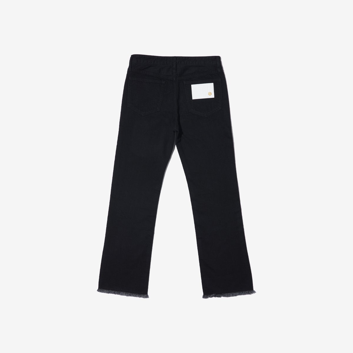 G-FRANCOのレディースジーンズ、STRAIGHT SLIT（ストレートスリット）Black（ブラック）の背面からの全体図