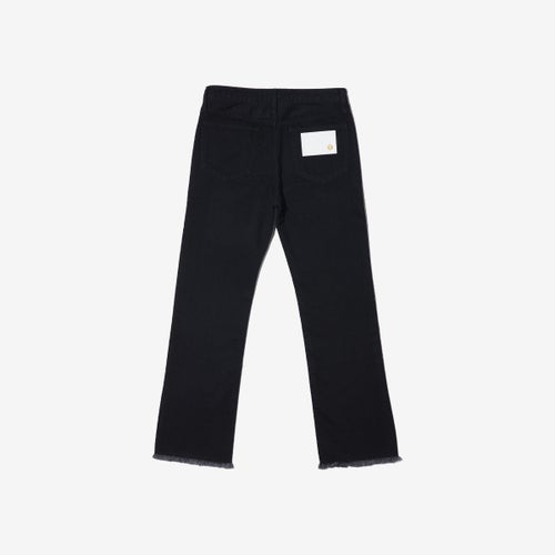 G-FRANCOのレディースジーンズ、STRAIGHT SLIT（ストレートスリット）Black（ブラック）の背面からの全体図