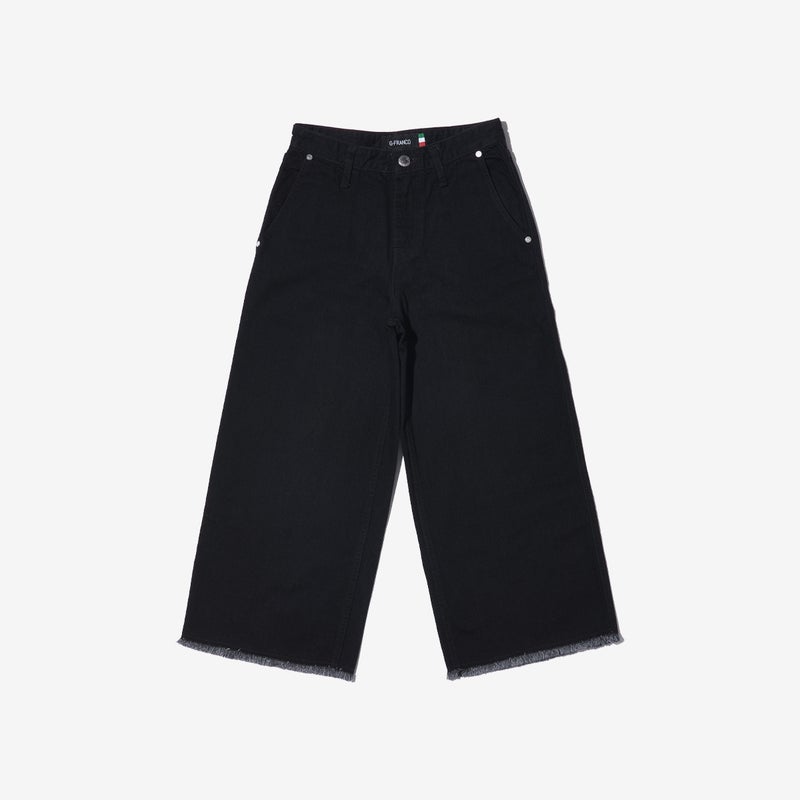 G-FRANCOのレディースジーンズ、WIDE FIT（ワイドフィット）Black（ブラック）の正面からの全体図