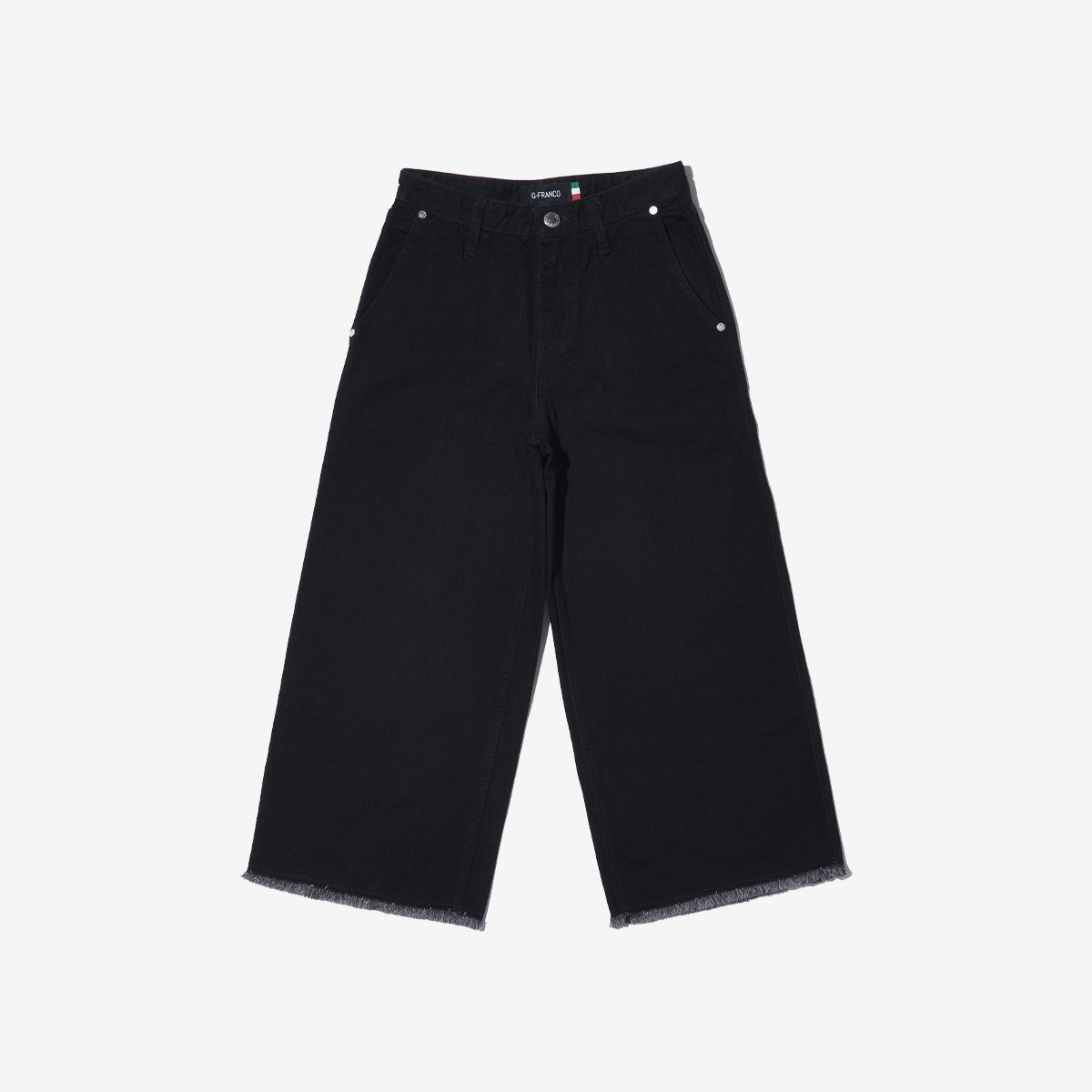 G-FRANCOのレディースジーンズ、WIDE FIT（ワイドフィット）Black（ブラック）の正面からの全体図