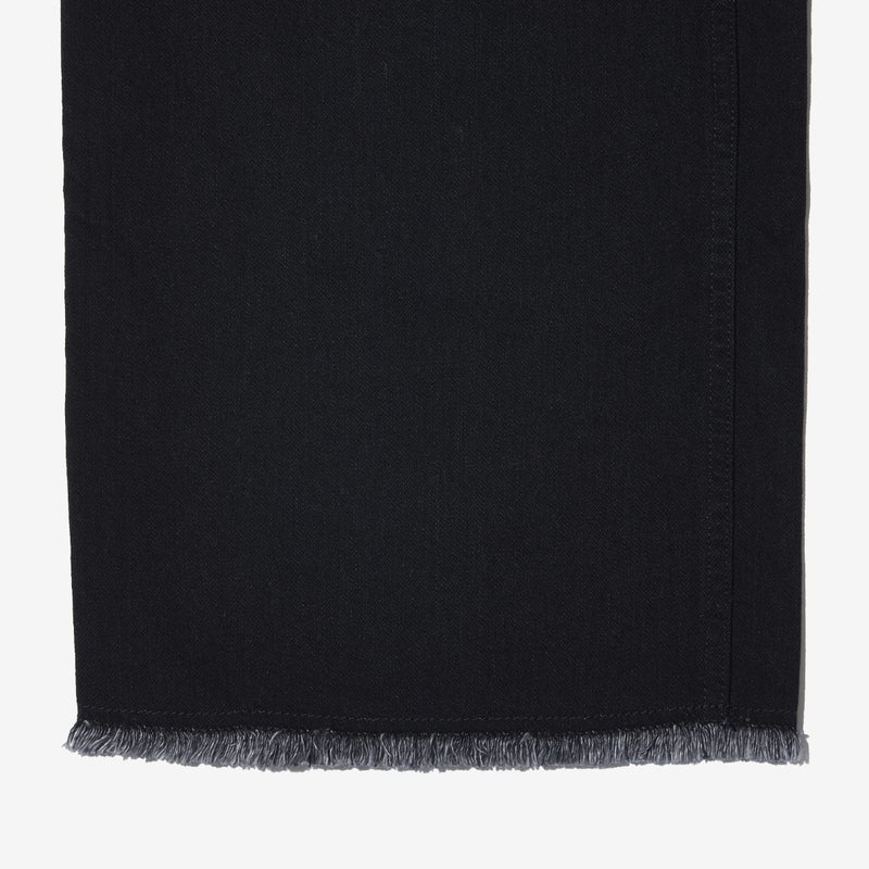 G-FRANCOのレディースジーンズ、WIDE FIT（ワイドフィット）Black（ブラック）の裾
