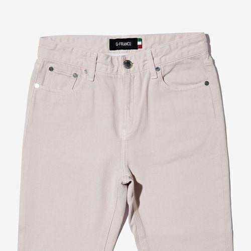 G-FRANCOのレディースジーンズ、COLOR DENIM（カラーデニム）Pink（ピンク）の正面からのアップ