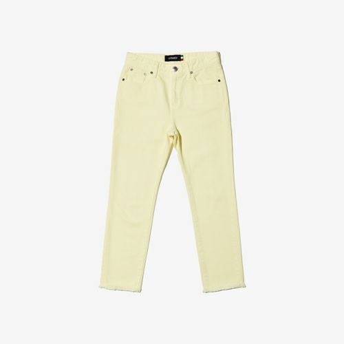 G-FRANCOのレディースジーンズ、COLOR DENIM（カラーデニム）Yellow（イエロー）の正面からの全体図