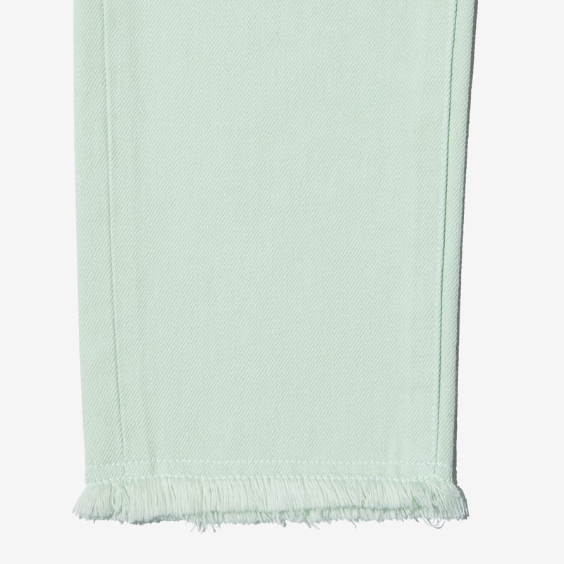 G-FRANCOのレディースジーンズ、COLOR DENIM（カラーデニム）Mint（ミント）の裾