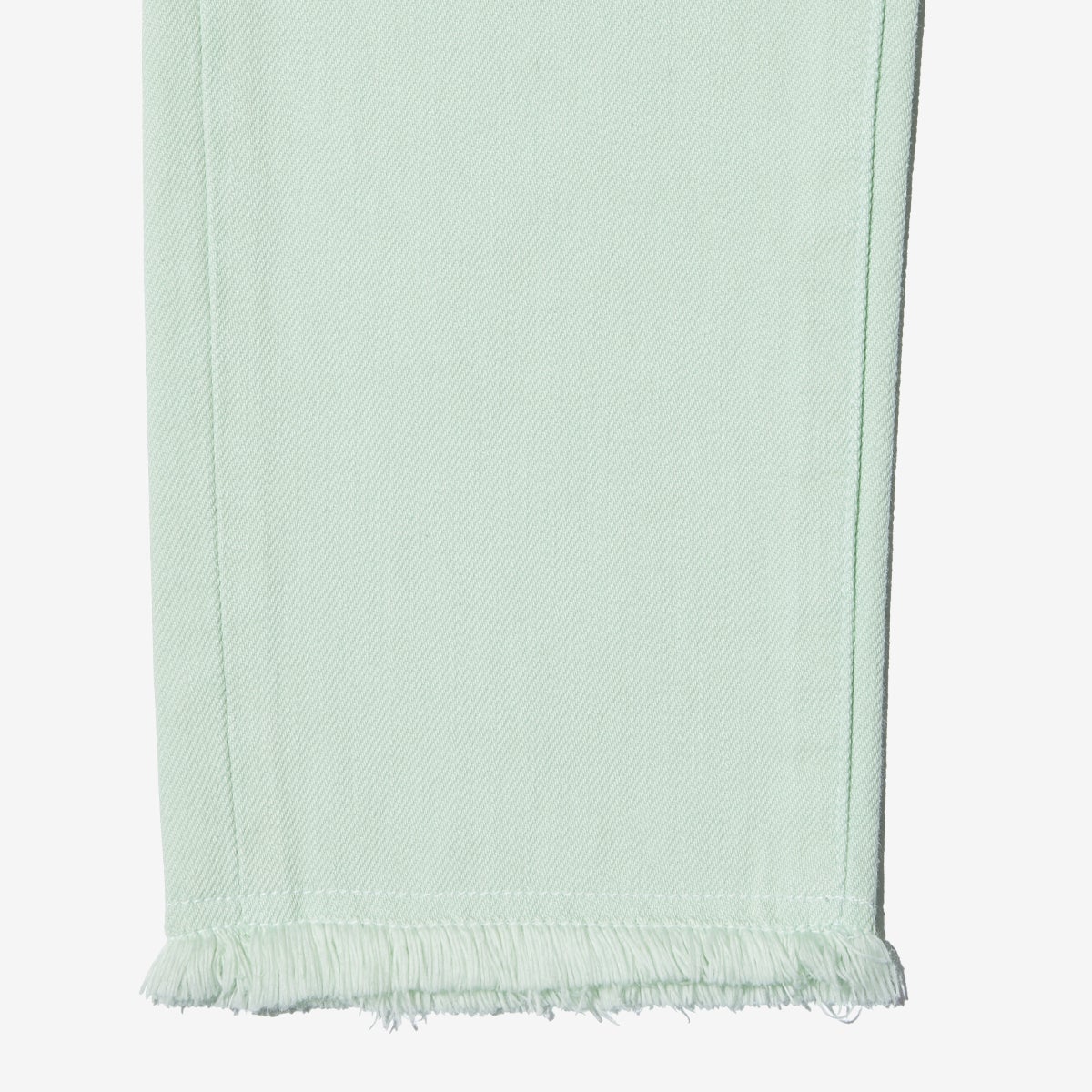 G-FRANCOのレディースジーンズ、COLOR DENIM（カラーデニム）Mint（ミント）の裾