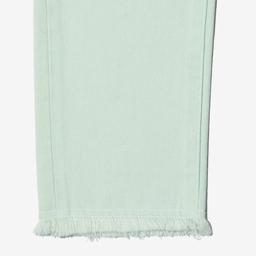G-FRANCOのレディースジーンズ、COLOR DENIM（カラーデニム）Mint（ミント）の裾
