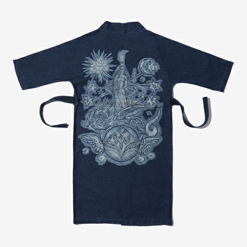 G-FRANCOのレディースデニムジャケット、FLORA（フローラ）Indigo（インディゴ）の背面からの全体図