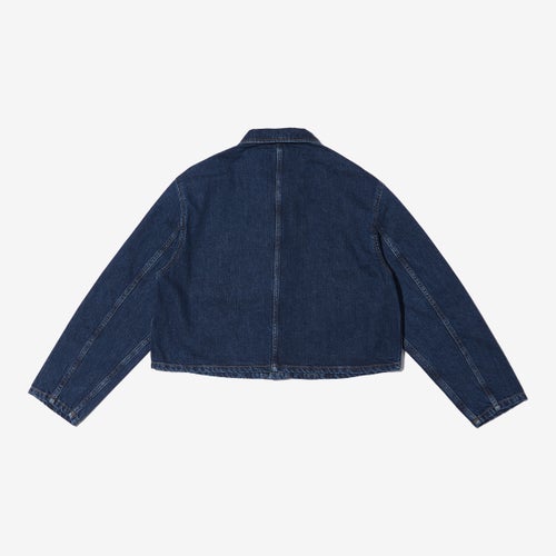 G-FRANCOのレディースデニムジャケット、CERERE（チェレーレ）Indigo（インディゴ）の背面からの全体図