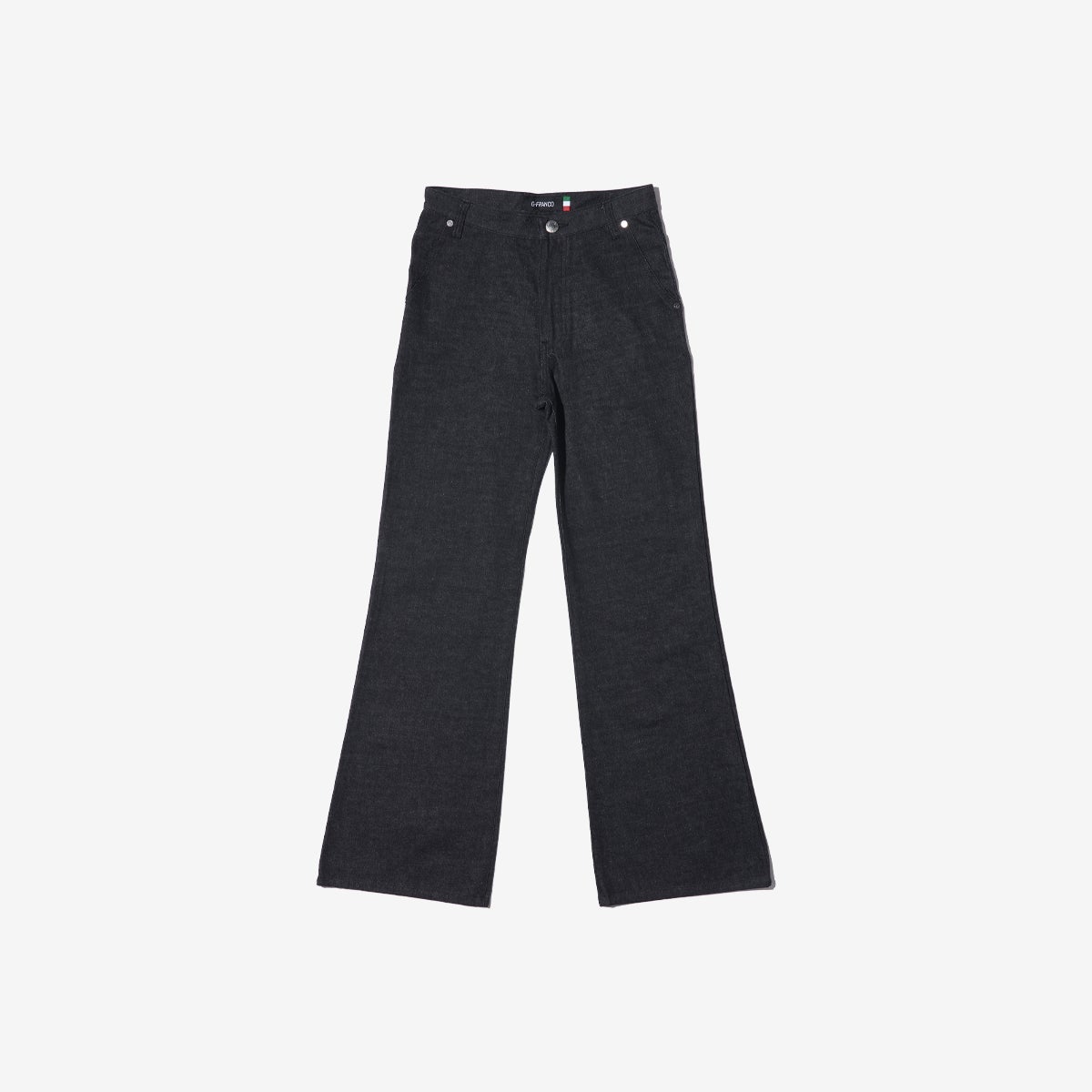 G-FRANCOのレディースジーンズ、HIGH WEST FLARE（ハイウェストフレア）Gray（グレイ）の正面からの全体図