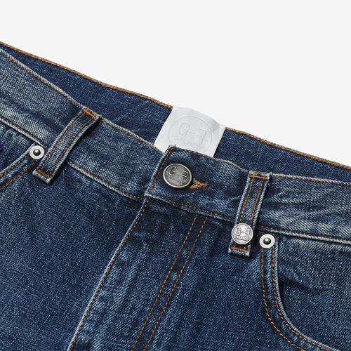 G-FRANCOのメンズジーンズ、GIOVE（ジョーべ）Capri Blue（カプリブルー）のベルト周り
