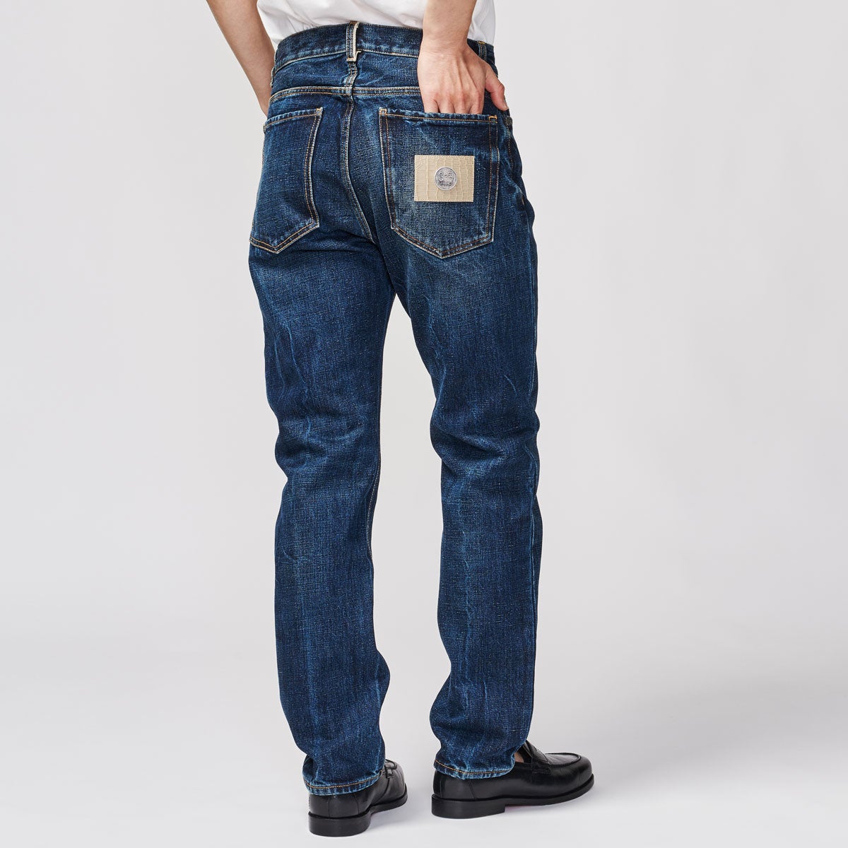 G-FRANCOのメンズジーンズ、BACCO（バッコ）Storomboli Blue（ストロンボリブルー）の裾