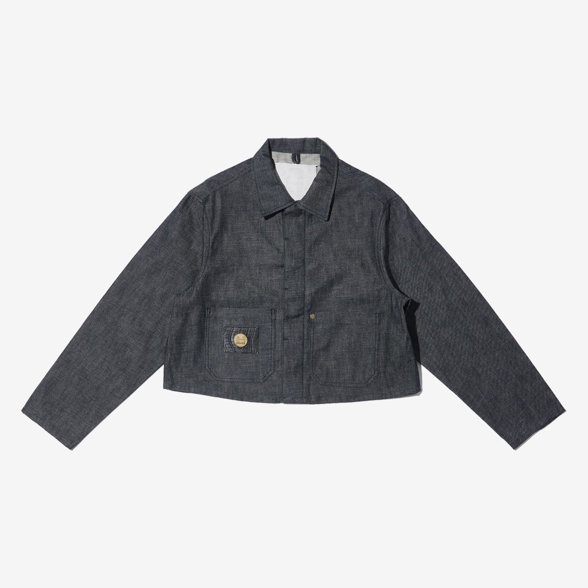G-FRANCOのレディースデニムジャケット、CERERE（チェレーレ）Black（ブラック）の正面からの全体図