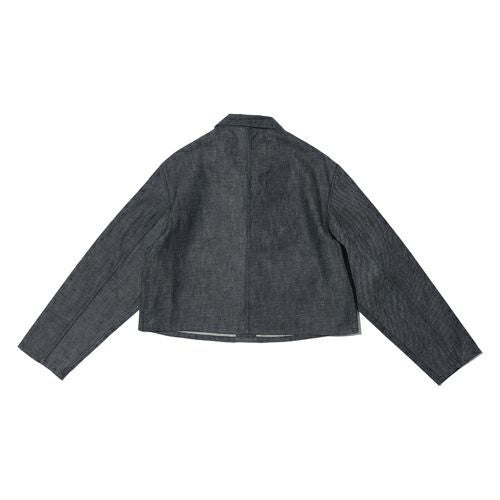 G-FRANCOのレディースデニムジャケット、CERERE（チェレーレ）Black（ブラック）の背面からの全体図