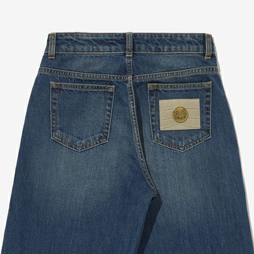 G-FRANCOのレディースジーンズ、VESTA PLUS（ヴェスタプラス）Genova Blue（ジェノヴァブルー）の背面からのアップ