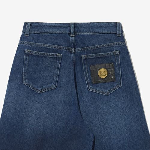 G-FRANCOのレディースジーンズ、EBE（エベ）Padova Blue（パドヴァブルー）の背面からのアップ