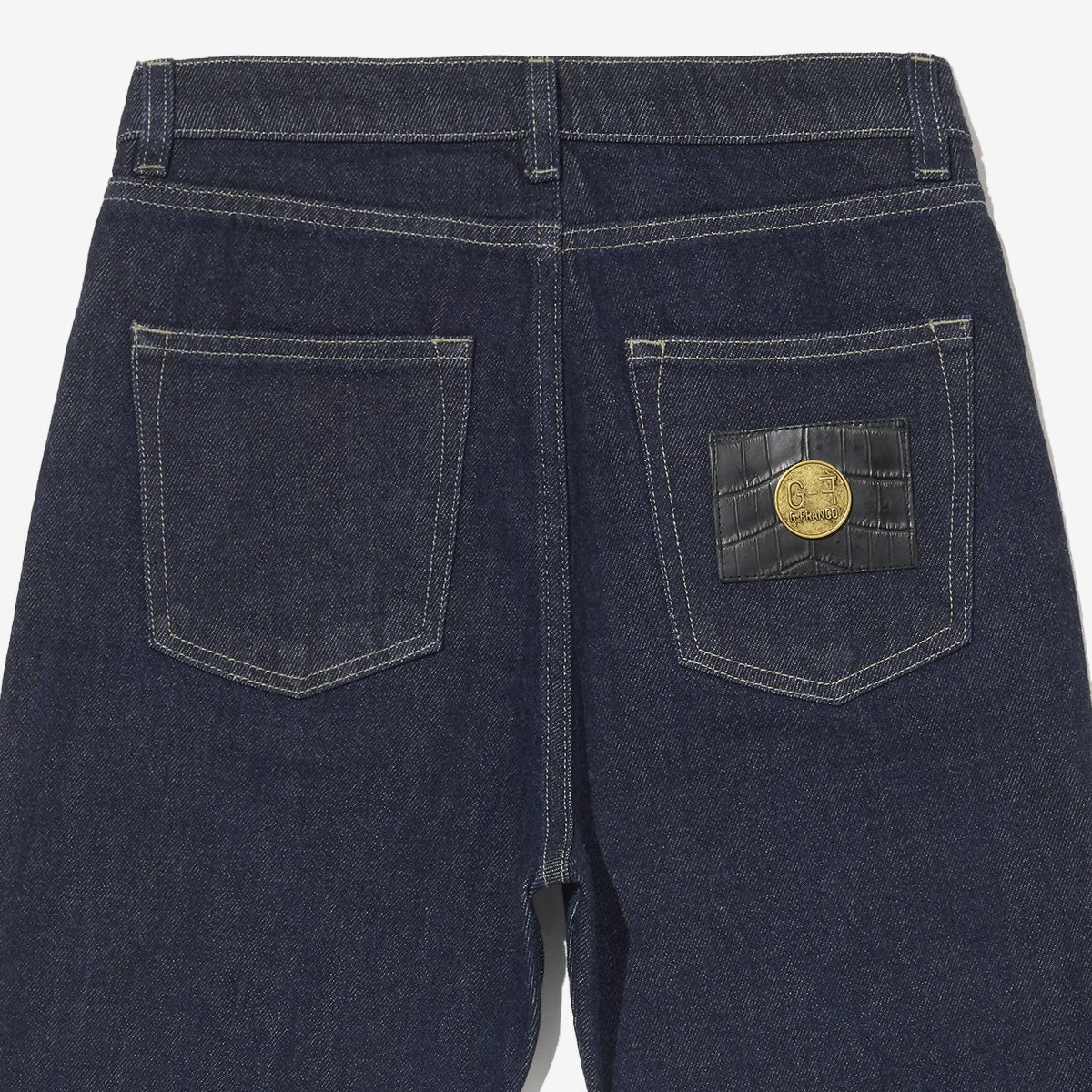 G-FRANCOのレディースジーンズ、VENERE（ヴェネレ）Naples Blue（ナポリブルー）の背面からのアップ