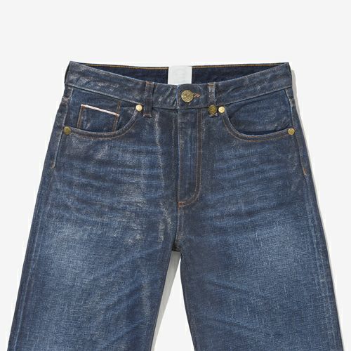 G-FRANCOのレディースジーンズ、ATHENA（アテナ）Milan Blue（ミラノブルー）の正面からのアップ