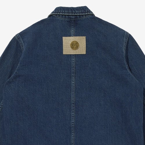 G-FRANCOのレディースデニムジャケット、FORTUNA（フォルトゥーナ）Palermo Blue（パレルモブルー）の革タグ