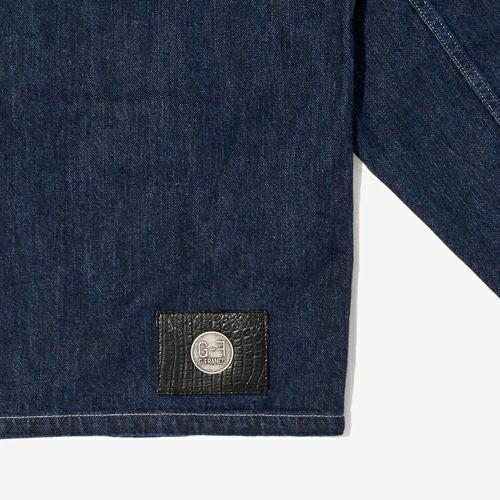 G-FRANCOのメンズデニムジャケット、革タグの画像
