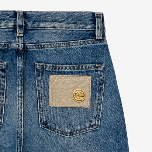 G-FRANCOのウィメンズデニムVENEREベネレの革タグの画像