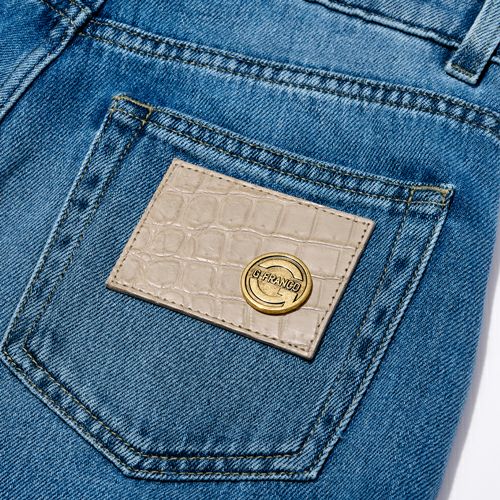 G-FRANCOのウィメンズデニムFATUAファトゥアの革タグの画像