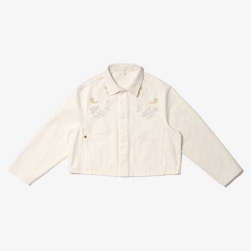 G-FRANCI ウィメンズデニムジャケット。正面からの画像