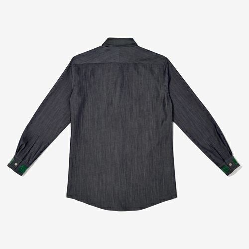 G-FRANCOのメンズデニムシャツ蚕糸（サンシ）の背面からの画像