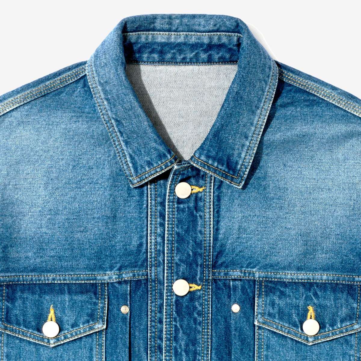 G-FRANCOのメンズデニムジャケットタックジャケットナミの正面からの拡大画像