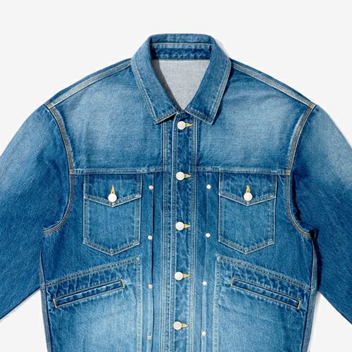 G-FRANCOのメンズデニムジャケットタックジャケットナミの正面からの拡大画像