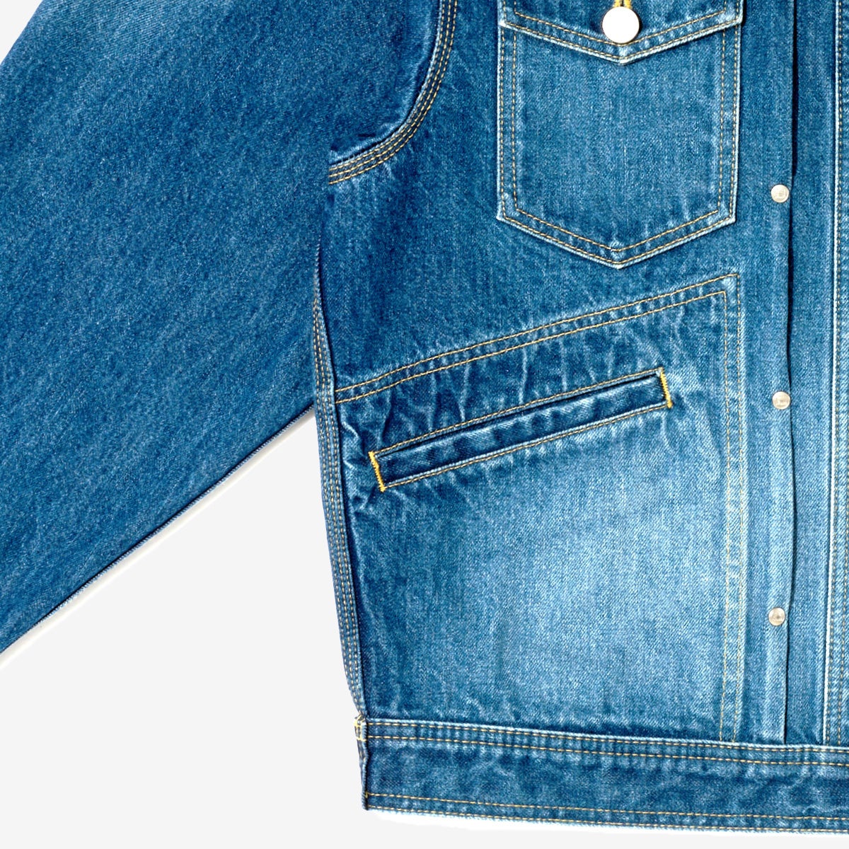 G-FRANCOのメンズデニムジャケットタックジャケットナミの正面からの拡大画像