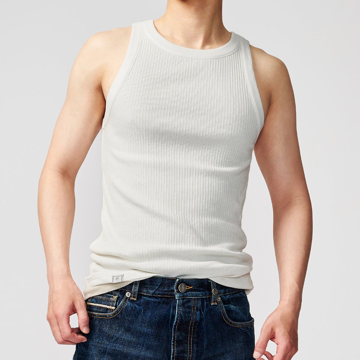 SILK BLEND RIB TANK TOP